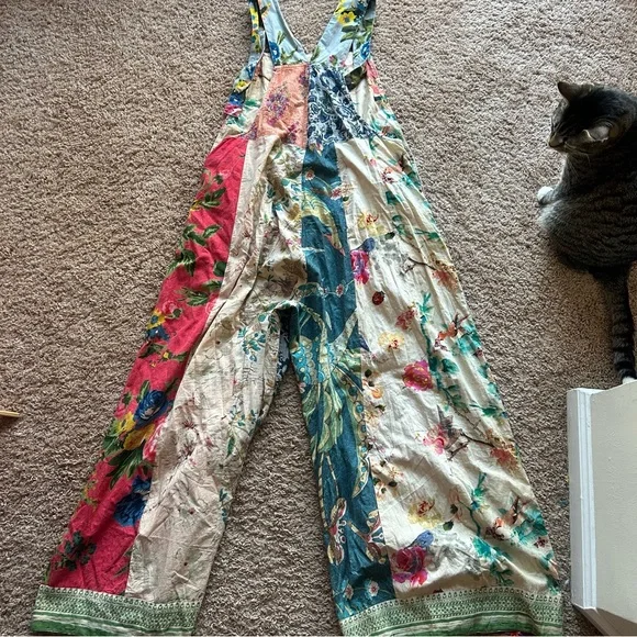 Bohemian Patchwork Wide-Leg Jumpsuit - Multicolor blue sky size xl - Picture 5 of 5
